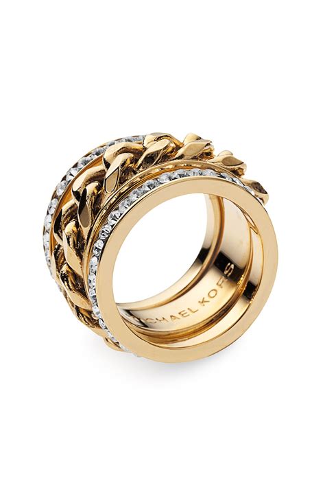 gold michael kors ring|michael kors stackable rings.